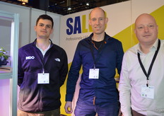 Matthew Robbins, Rik Egberts and Jeroen van Beek in the booth of Saled Netherlands. Saled shared its booth with Industrial Product Solutions. Gert-Jan Mulder spoke to visitors on behalf of IPS for three days about projects for lettuce cultivation on water. In this, Saled and IPS are working together.